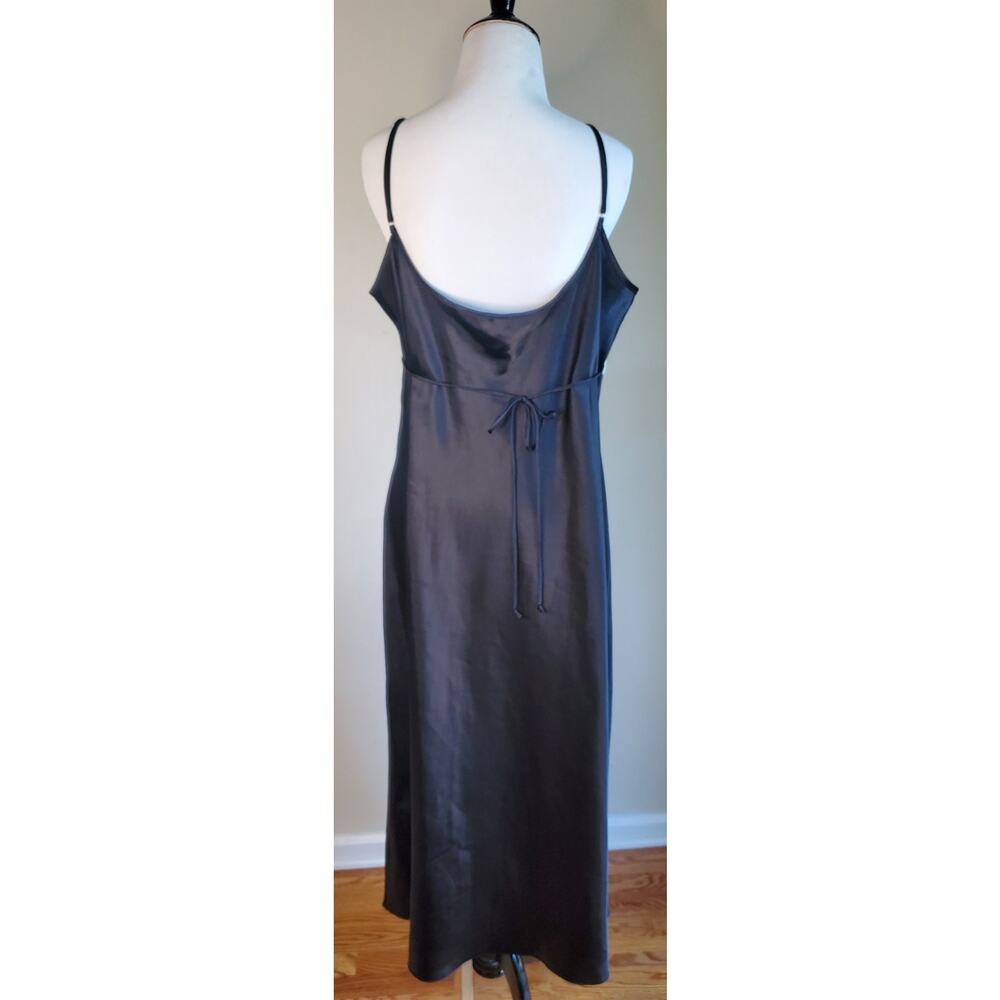 Vintage Delicates‎ Black Satin Maxi Slip Dress Lingerie Women's Size XL - Picture 6 of 11